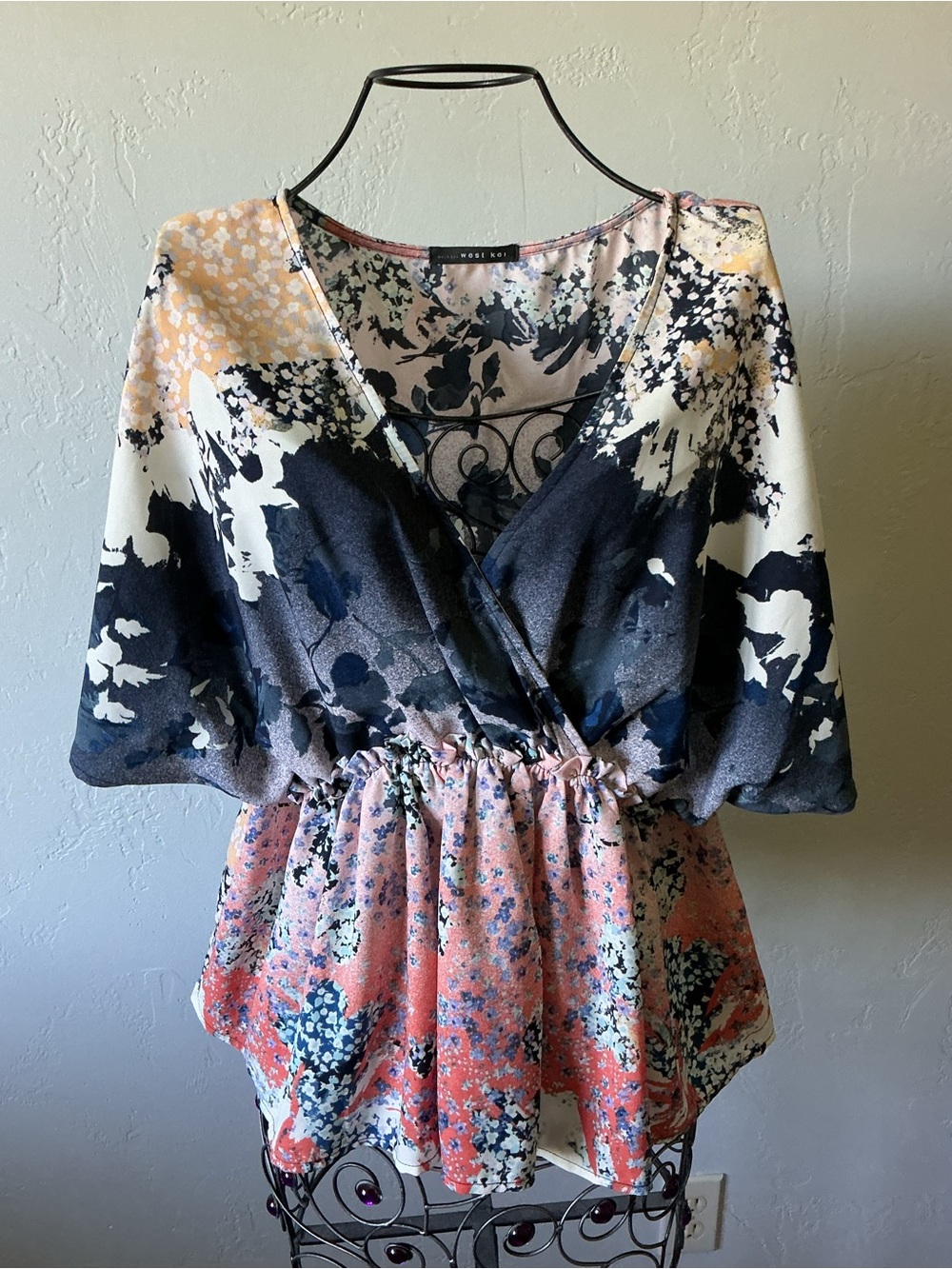 West Kei Floral Surplice Boho Top